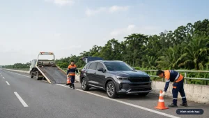Xe cứu hộ cao tốc Dầu Giây hỗ trợ ô tô trên làn dừng khẩn cấp
