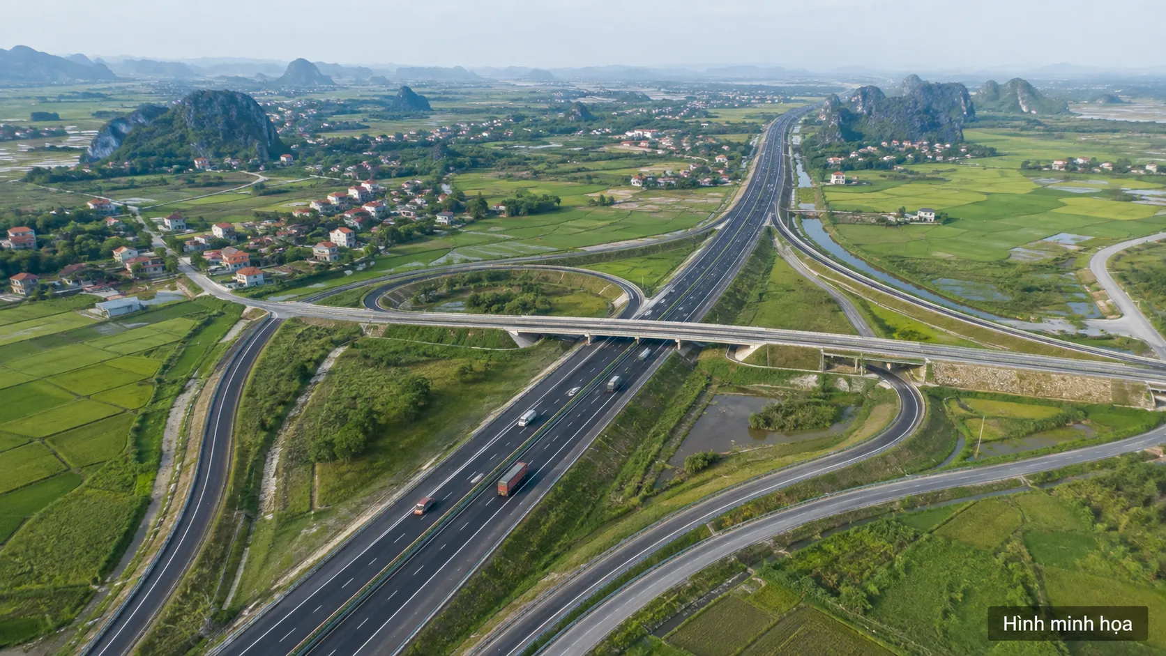 Toàn cảnh nút giao cao tốc Bắc Nam qua Thanh Hóa