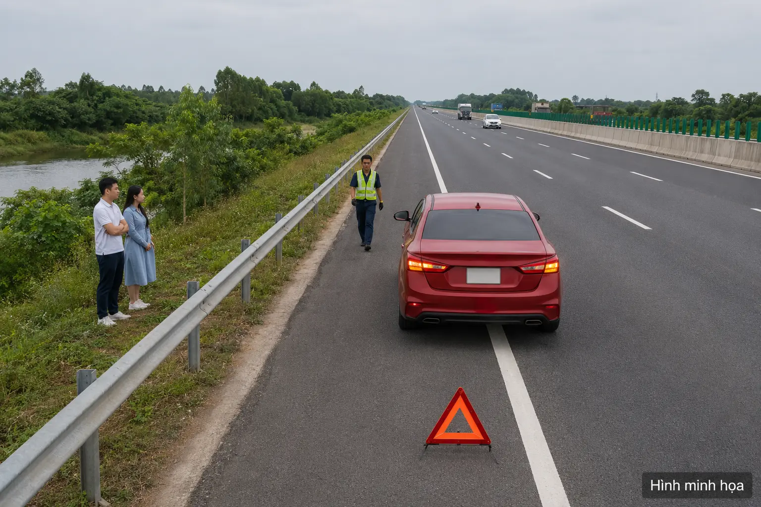 Cách bảo đảm an toàn khi xe hỏng trên cao tốc Pháp Vân Cầu Giẽ