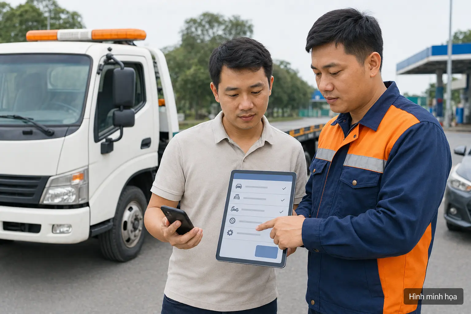 Xác nhận báo giá cứu hộ cao tốc trước khi điều xe