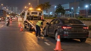 Xe cứu hộ ô tô Bình Tân hỗ trợ phương tiện gặp sự cố ban đêm