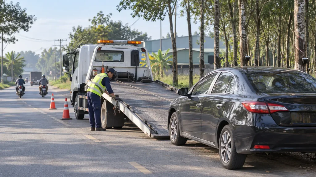Xe cứu hộ ô tô Củ Chi hỗ trợ phương tiện trên đường ngoại thành