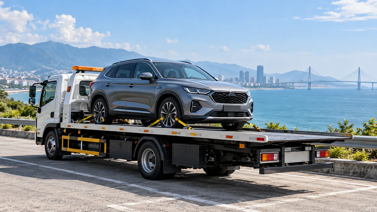 Xe sàn chở ô tô tại khu vực Đà Nẵng
